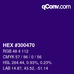カラーコード: HEX #300470 | qconv.com