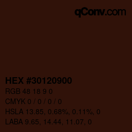 Color code: HEX #30120900 | qconv.com