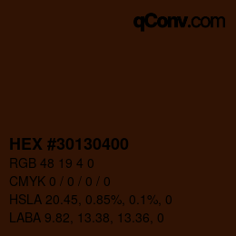 Color code: HEX #30130400 | qconv.com