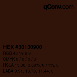 Color code: HEX #30130900 | qconv.com
