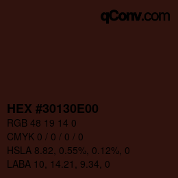 Color code: HEX #30130E00 | qconv.com