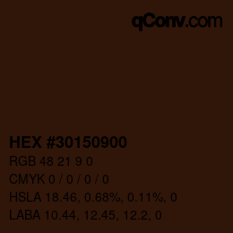 Color code: HEX #30150900 | qconv.com