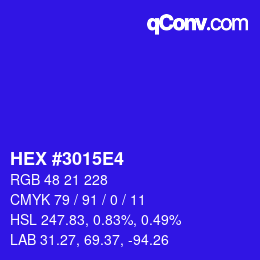 Color code: HEX #3015E4 | qconv.com