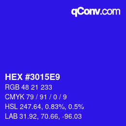 Color code: HEX #3015E9 | qconv.com