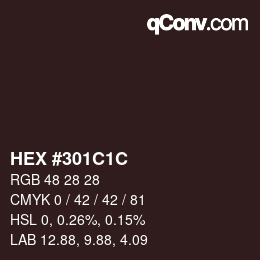Color code: HEX #301C1C | qconv.com