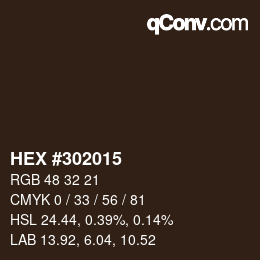 Color code: HEX #302015 | qconv.com