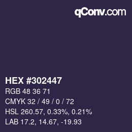 Color code: HEX #302447 | qconv.com