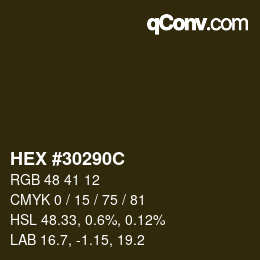 カラーコード: HEX #30290C | qconv.com