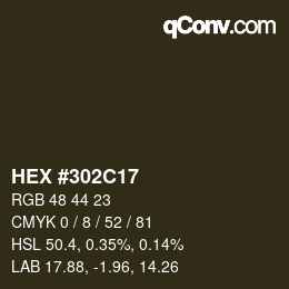カラーコード: HEX #302C17 | qconv.com