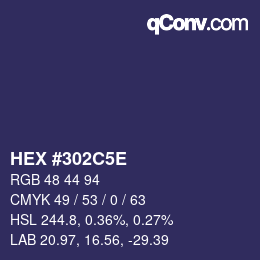 Código de color: HEX #302C5E | qconv.com
