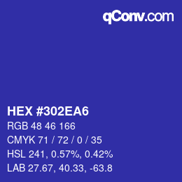Código de color: HEX #302EA6 | qconv.com