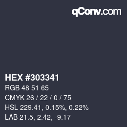 Farbcode: HEX #303341 | qconv.com