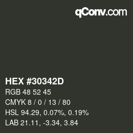 Código de color: HEX #30342D | qconv.com