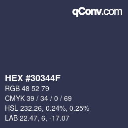 Color code: HEX #30344F | qconv.com