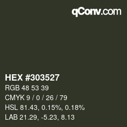 Código de color: HEX #303527 | qconv.com