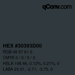 Color code: HEX #30393D00 | qconv.com