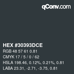 Code couleur: HEX #30393DCE | qconv.com