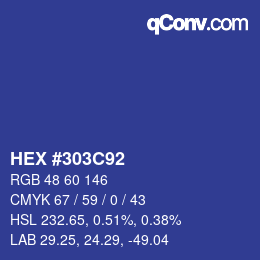 Color code: HEX #303C92 | qconv.com