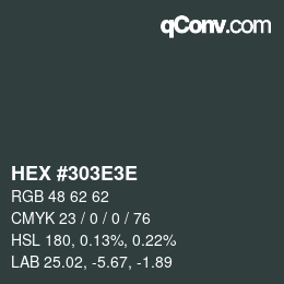 Color code: HEX #303E3E | qconv.com