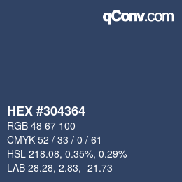 Color code: HEX #304364 | qconv.com