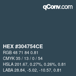 Farbcode: HEX #304754CE | qconv.com