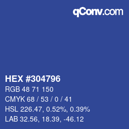カラーコード: HEX #304796 | qconv.com
