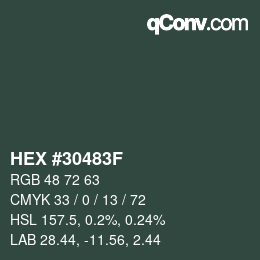 Código de color: HEX #30483F | qconv.com