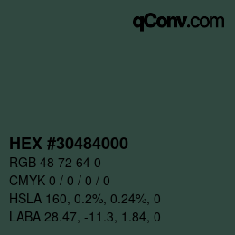 Farbcode: HEX #30484000 | qconv.com