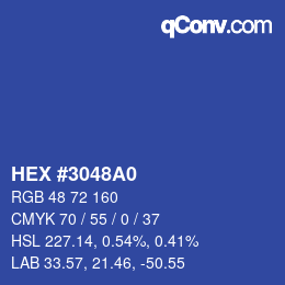 カラーコード: HEX #3048A0 | qconv.com