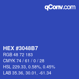 カラーコード: HEX #3048B7 | qconv.com