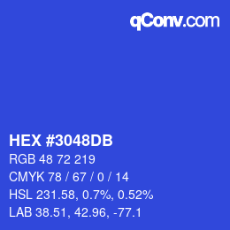 カラーコード: HEX #3048DB | qconv.com