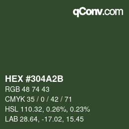 カラーコード: HEX #304A2B | qconv.com