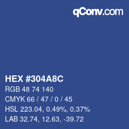 カラーコード: HEX #304A8C | qconv.com