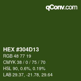 Farbcode: HEX #304D13 | qconv.com