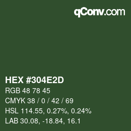 カラーコード: HEX #304E2D | qconv.com