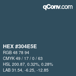 Color code: HEX #304E5E | qconv.com