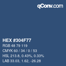 カラーコード: HEX #304F77 | qconv.com