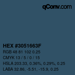 Farbcode: HEX #3051663F | qconv.com
