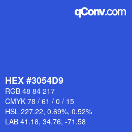 Color code: HEX #3054D9 | qconv.com