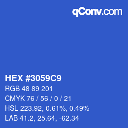 カラーコード: HEX #3059C9 | qconv.com