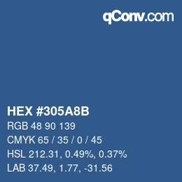 颜色代码: HEX #305A8B | qconv.com