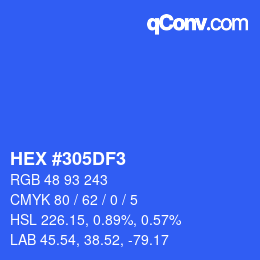 Color code: HEX #305DF3 | qconv.com