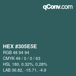 Color code: HEX #305E5E | qconv.com