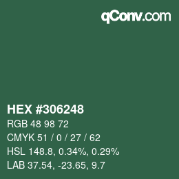 Farbcode: HEX #306248 | qconv.com