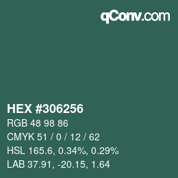 Color code: HEX #306256 | qconv.com