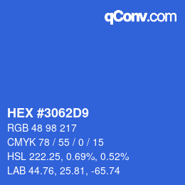 Color code: HEX #3062D9 | qconv.com