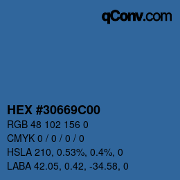 Color code: HEX #30669C00 | qconv.com