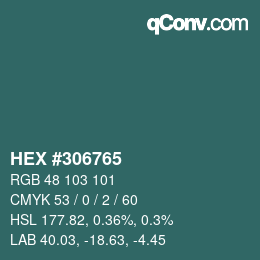 Color code: HEX #306765 | qconv.com