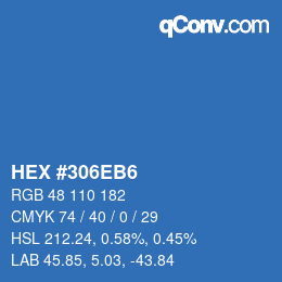 カラーコード: HEX #306EB6 | qconv.com