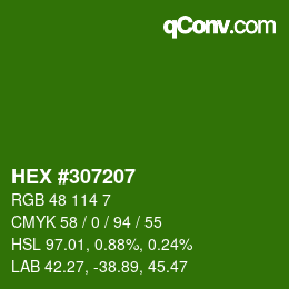 Farbcode: HEX #307207 | qconv.com